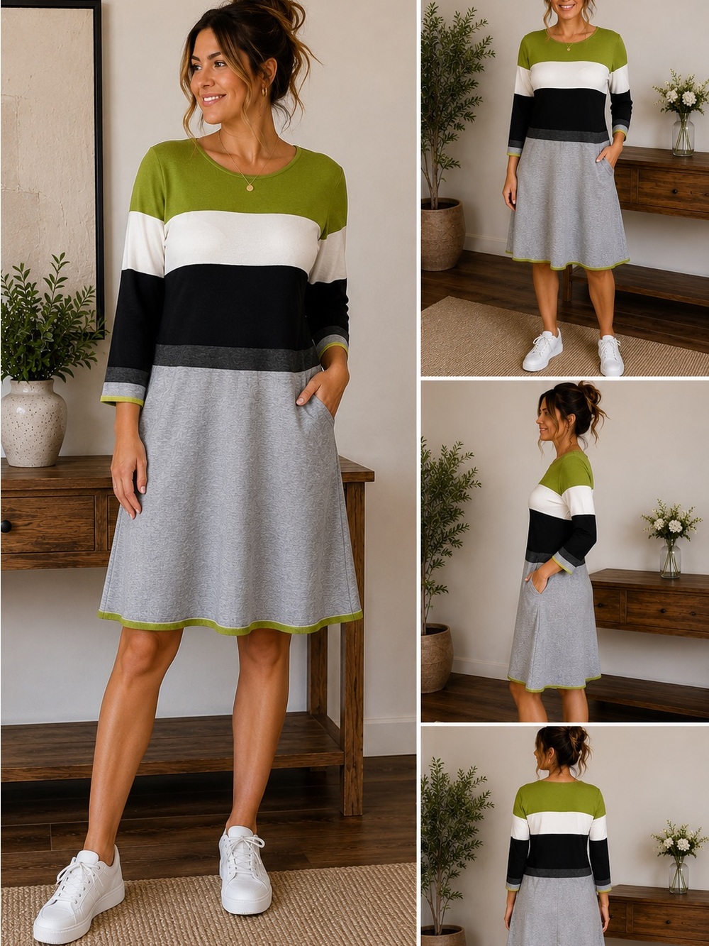 NWT JH Collectibles Colorblock Sweater Dress L